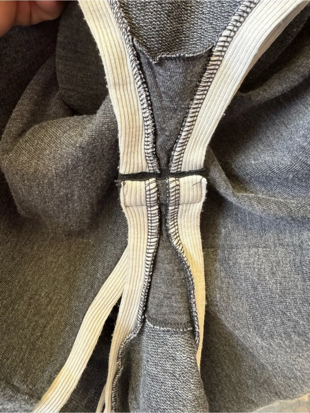 Free People Intimately Cozy Cool Girl Tank Bodysuit grey with ivory trim